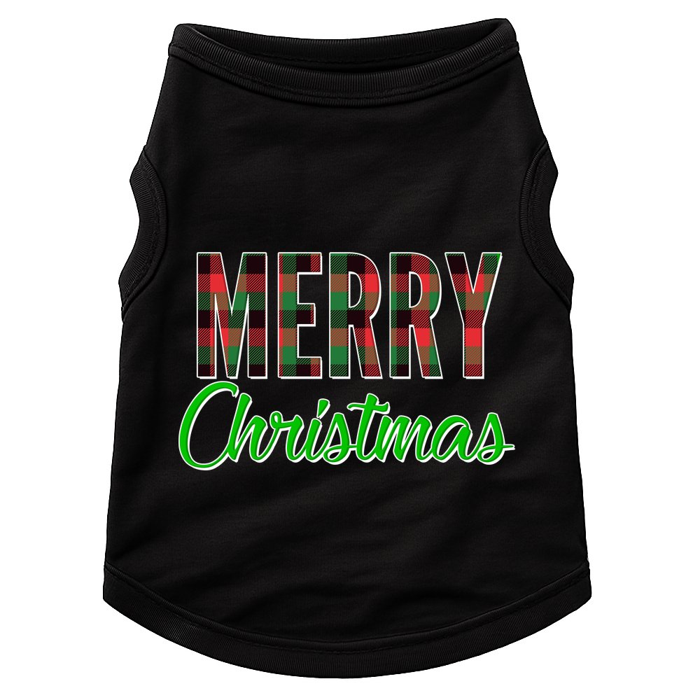 Merry Christmas Plaid Doggie Tank