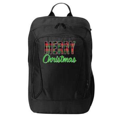 Merry Christmas Plaid City Backpack