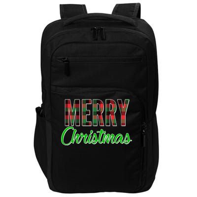 Merry Christmas Plaid Impact Tech Backpack