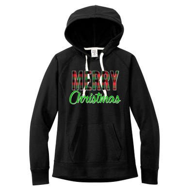 Merry Christmas Plaid Women's Fleece Hoodie