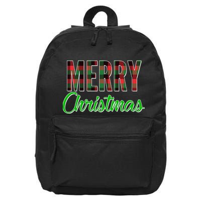 Merry Christmas Plaid 16 in Basic Backpack