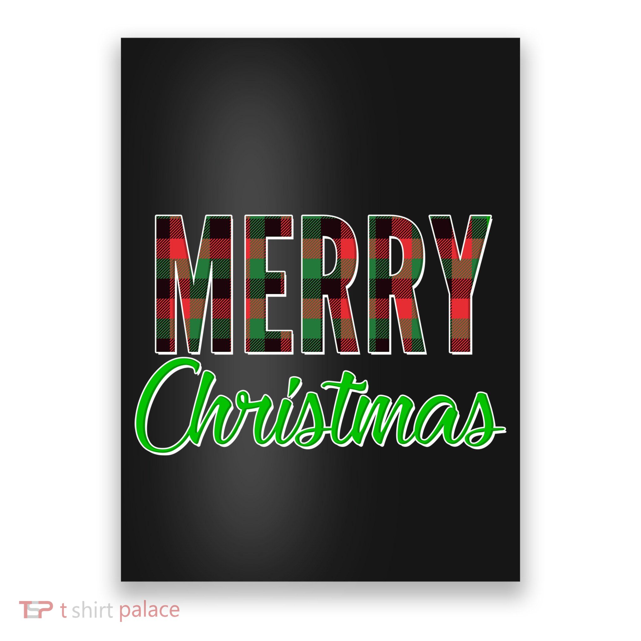 Merry Christmas Plaid Poster