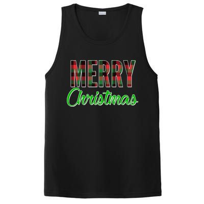 Merry Christmas Plaid PosiCharge Competitor Tank