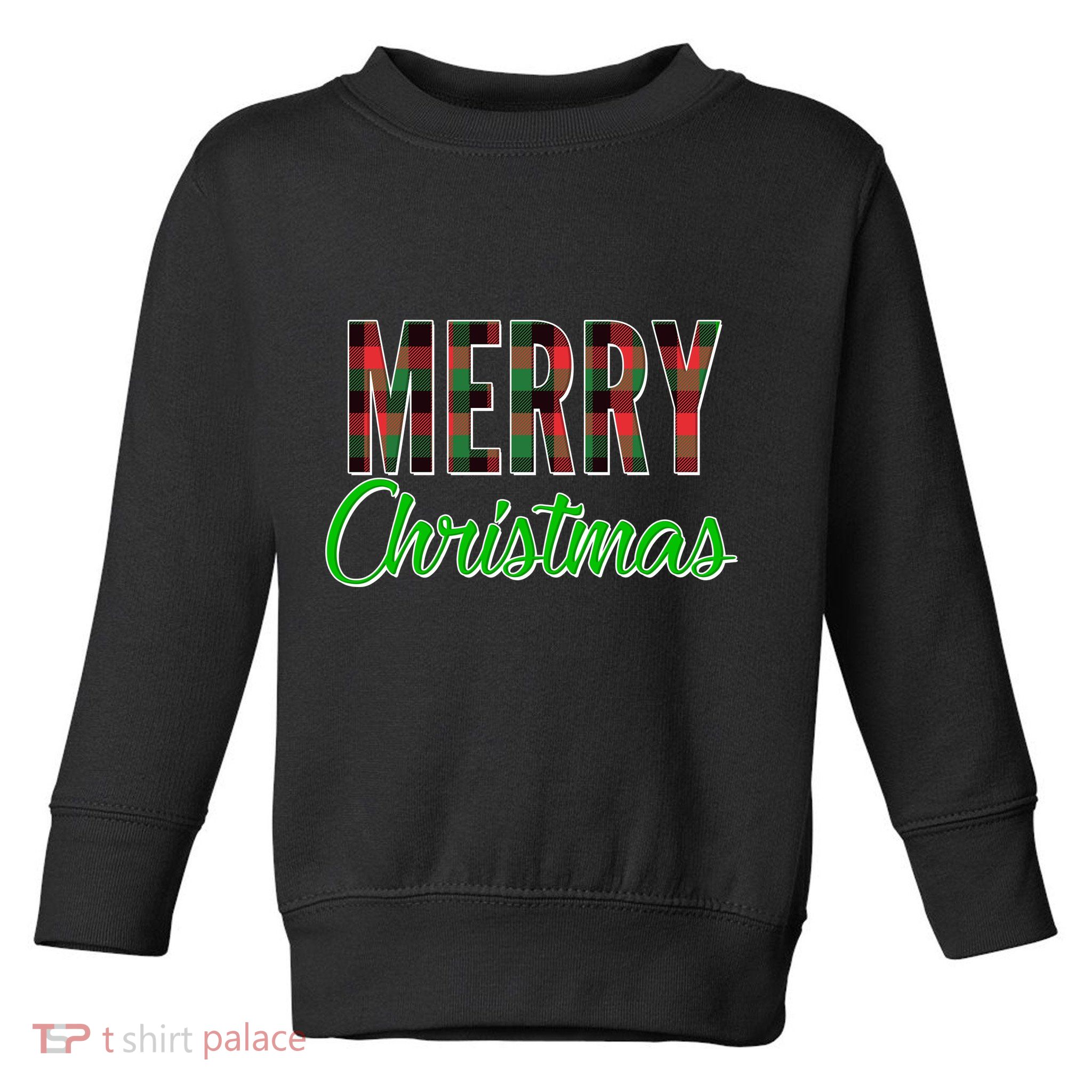Merry Christmas Plaid Toddler Sweatshirt