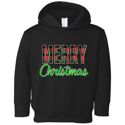 Merry Christmas Plaid Toddler Hoodie