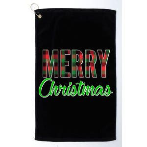 Merry Christmas Plaid Platinum Collection Golf Towel