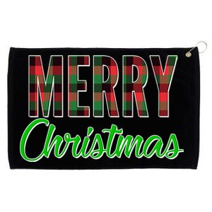 Merry Christmas Plaid Grommeted Golf Towel