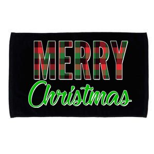 Merry Christmas Plaid Microfiber Hand Towel