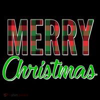 Merry Christmas Plaid Kids T-Shirt