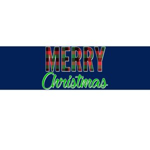 Merry Christmas Plaid Bumper Sticker