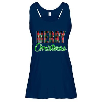 Merry Christmas Plaid Ladies Essential Flowy Tank