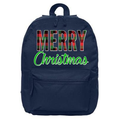 Merry Christmas Plaid 16 in Basic Backpack