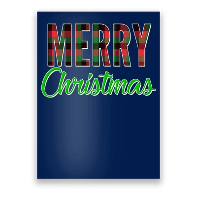 Merry Christmas Plaid Poster