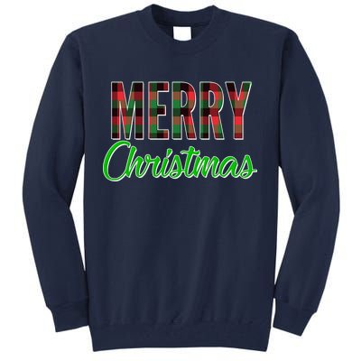 Merry Christmas Plaid Tall Sweatshirt