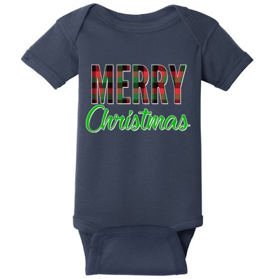 Merry Christmas Plaid Baby Bodysuit