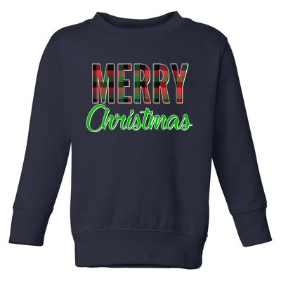 Merry Christmas Plaid Toddler Sweatshirt