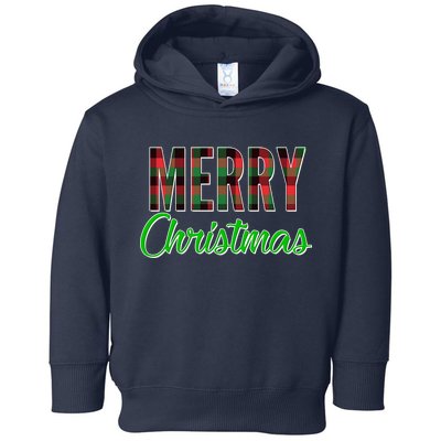 Merry Christmas Plaid Toddler Hoodie