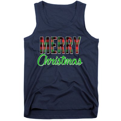 Merry Christmas Plaid Tank Top