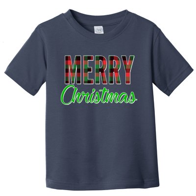 Merry Christmas Plaid Toddler T-Shirt