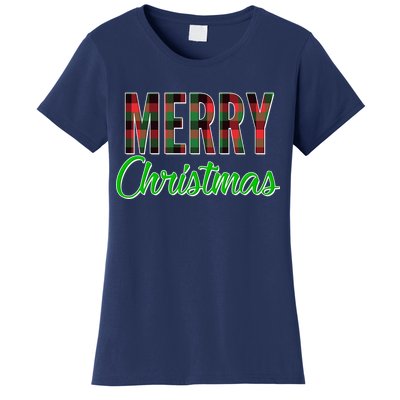 Merry Christmas Plaid Women's T-Shirt