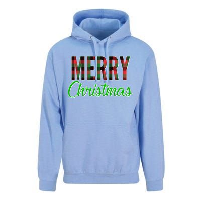 Merry Christmas Plaid Unisex Surf Hoodie