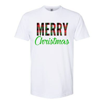 Merry Christmas Plaid Softstyle CVC T-Shirt