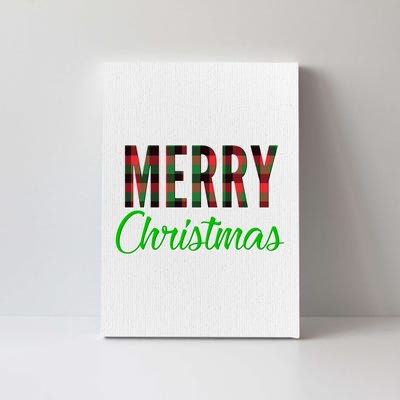 Merry Christmas Plaid Canvas