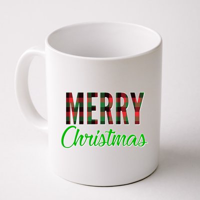 Merry Christmas Plaid Coffee Mug