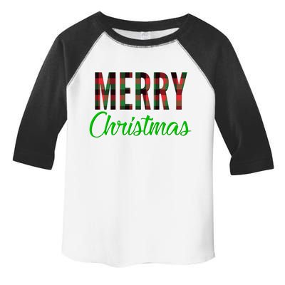 Merry Christmas Plaid Toddler Fine Jersey T-Shirt