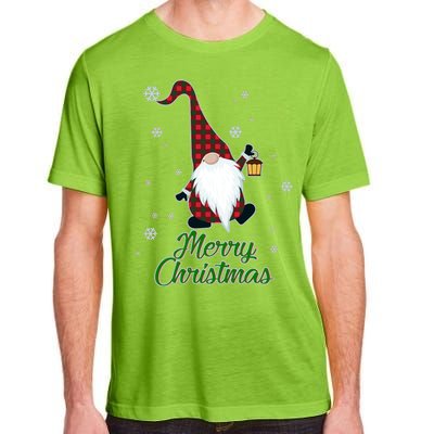 Merry Christmas Plaid Garden Gnome Adult ChromaSoft Performance T-Shirt