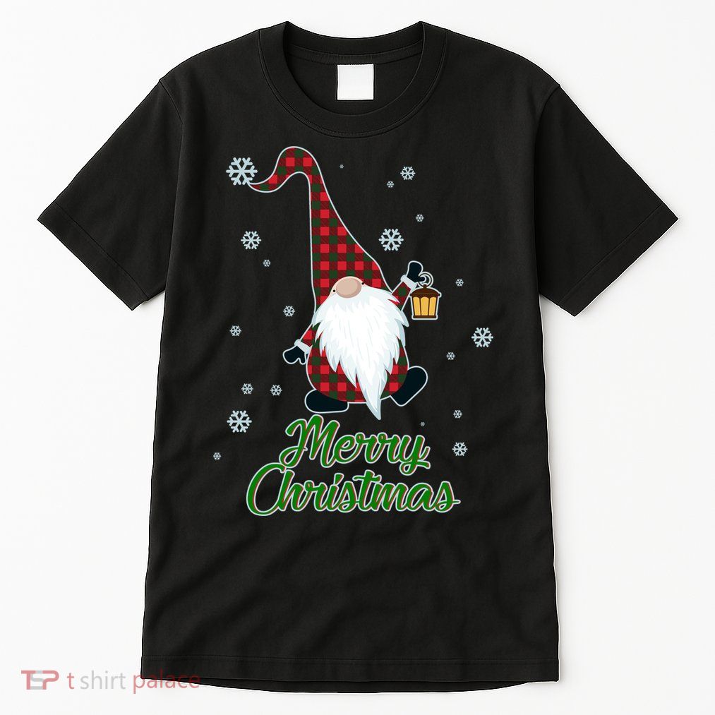 Merry Christmas Plaid Garden Gnome Tall T-Shirt
