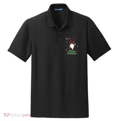 Merry Christmas Plaid Garden Gnome Dry Zone Grid Polo
