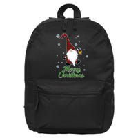 Merry Christmas Plaid Garden Gnome 16 in Basic Backpack