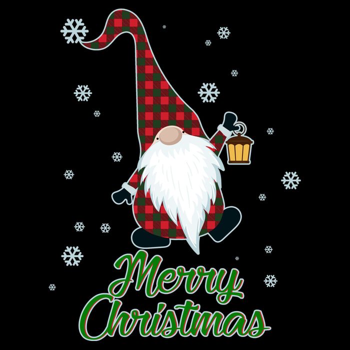 Merry Christmas Plaid Garden Gnome 16 in Basic Backpack