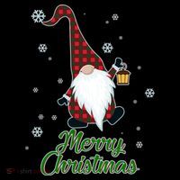 Merry Christmas Plaid Garden Gnome Baby Bodysuit