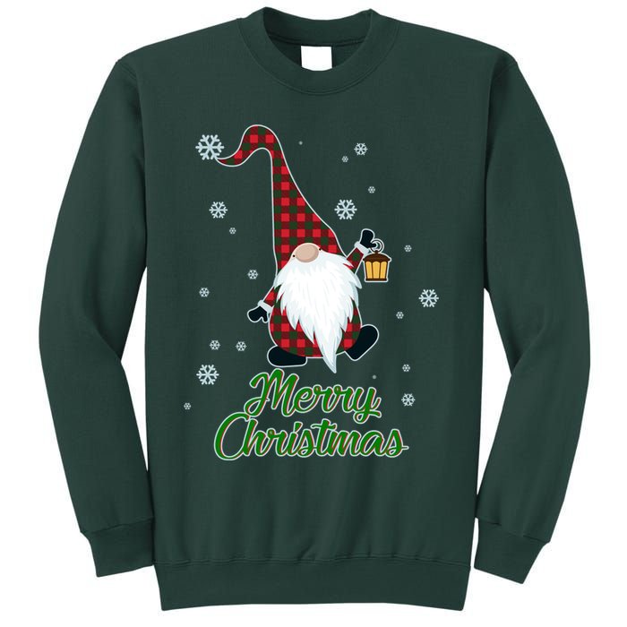 Merry Christmas Plaid Garden Gnome Sweatshirt