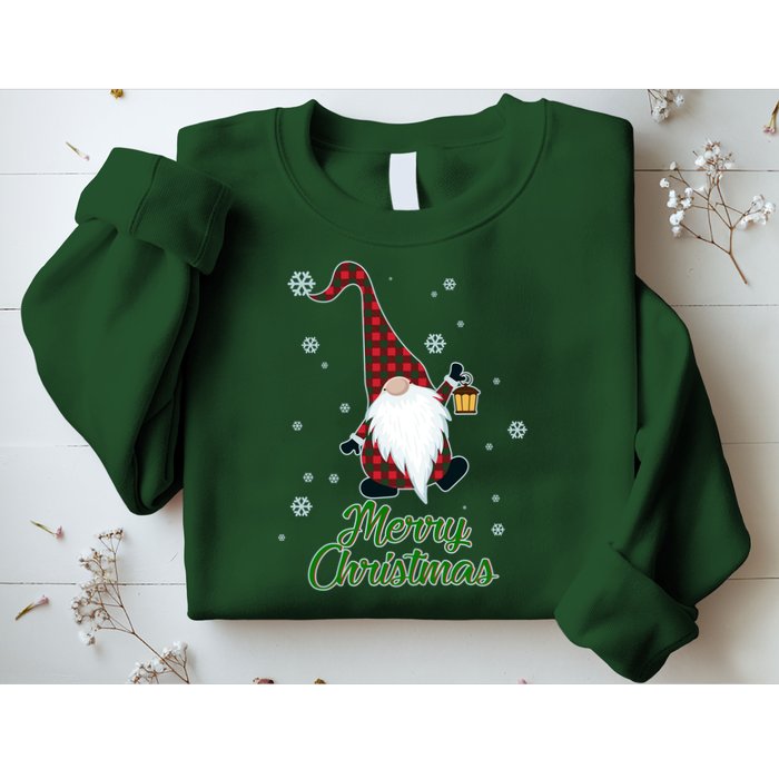 Merry Christmas Plaid Garden Gnome Sweatshirt