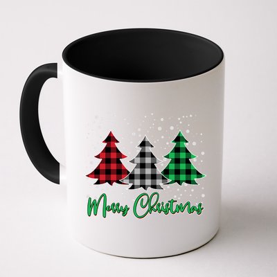 Merry Christmas Plaid Trees Mug