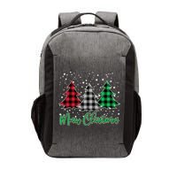 Merry Christmas Plaid Trees Vector Backpack