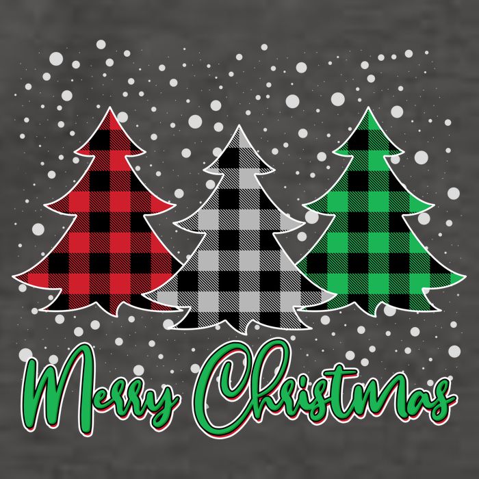 Merry Christmas Plaid Trees Vector Backpack
