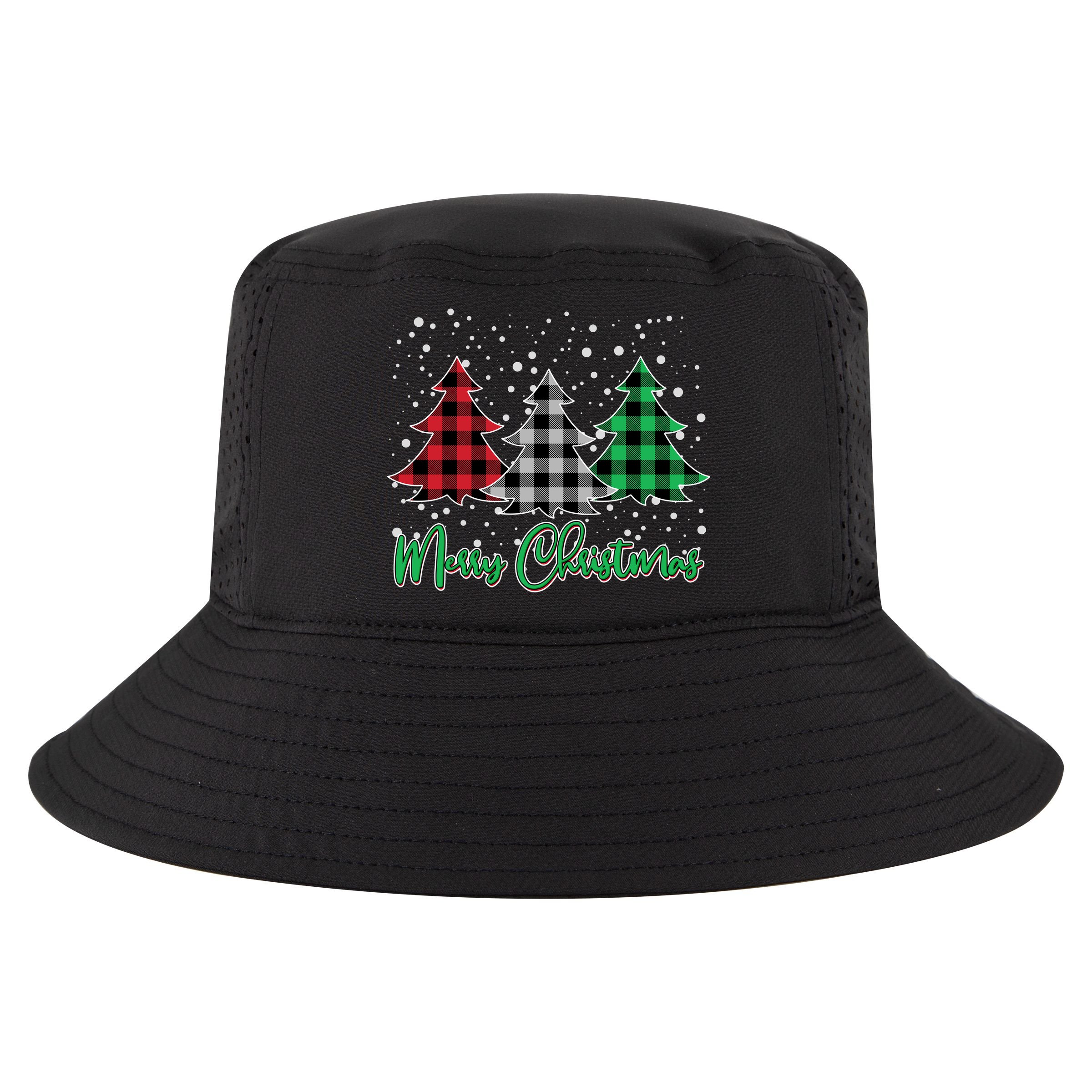 Merry Christmas Plaid Trees Cool Comfort Performance Bucket Hat