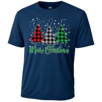 Merry Christmas Plaid Trees Cooling Performance Crew T-Shirt