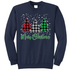 Merry Christmas Plaid Trees Sweatshirt