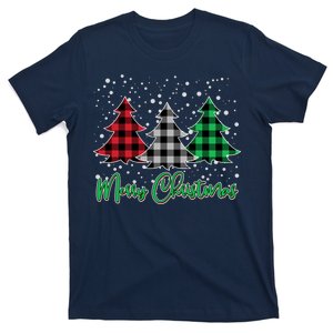 Merry Christmas Plaid Trees T-Shirt