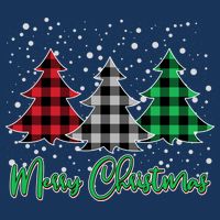 Merry Christmas Plaid Trees Flatbill Hat