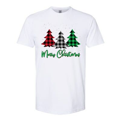 Merry Christmas Plaid Trees Softstyle® CVC T-Shirt