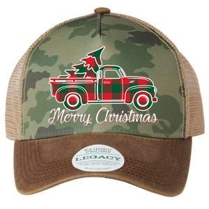 Merry Christmas Plaid Truck And Tree Legacy Tie Dye Trucker Hat