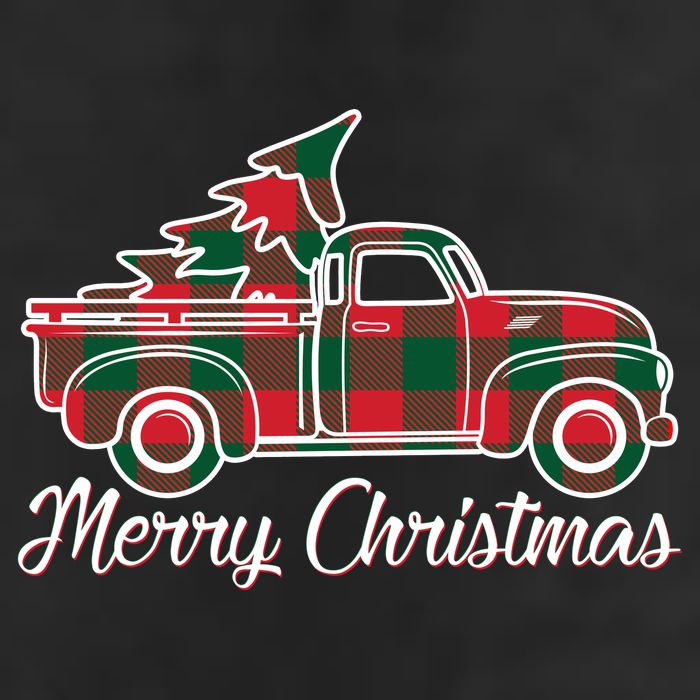 Merry Christmas Plaid Truck And Tree Adult Drive Performance Visor