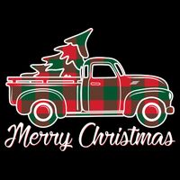 Merry Christmas Plaid Truck And Tree Bucket Hat