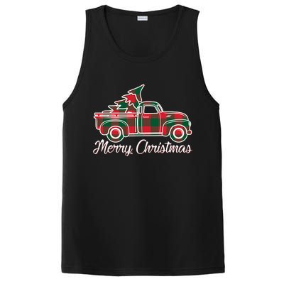 Merry Christmas Plaid Truck And Tree PosiCharge Competitor Tank